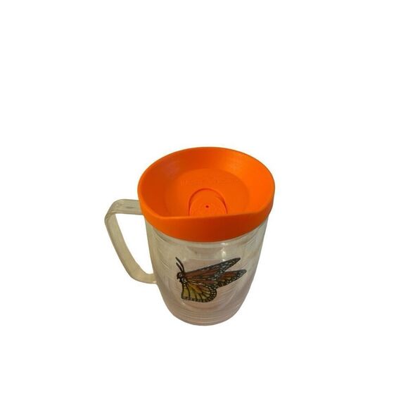Tervis 17 oz mug handle butterfly orange lid replacement cup - Picture 1 of 3